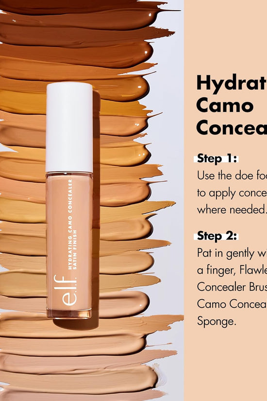 Hydrating Camo Concealer, Covers Blemishes & Under-Eye Circles, Full-Coverage & Delivers a Satin Finish, Vegan & Cruelty-Free, Light Sand