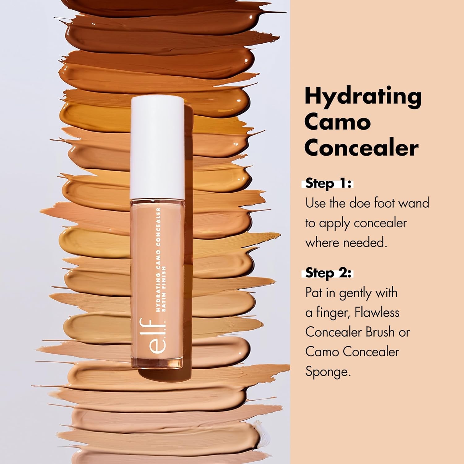 Hydrating Camo Concealer, Covers Blemishes & Under-Eye Circles, Full-Coverage & Delivers a Satin Finish, Vegan & Cruelty-Free, Light Sand