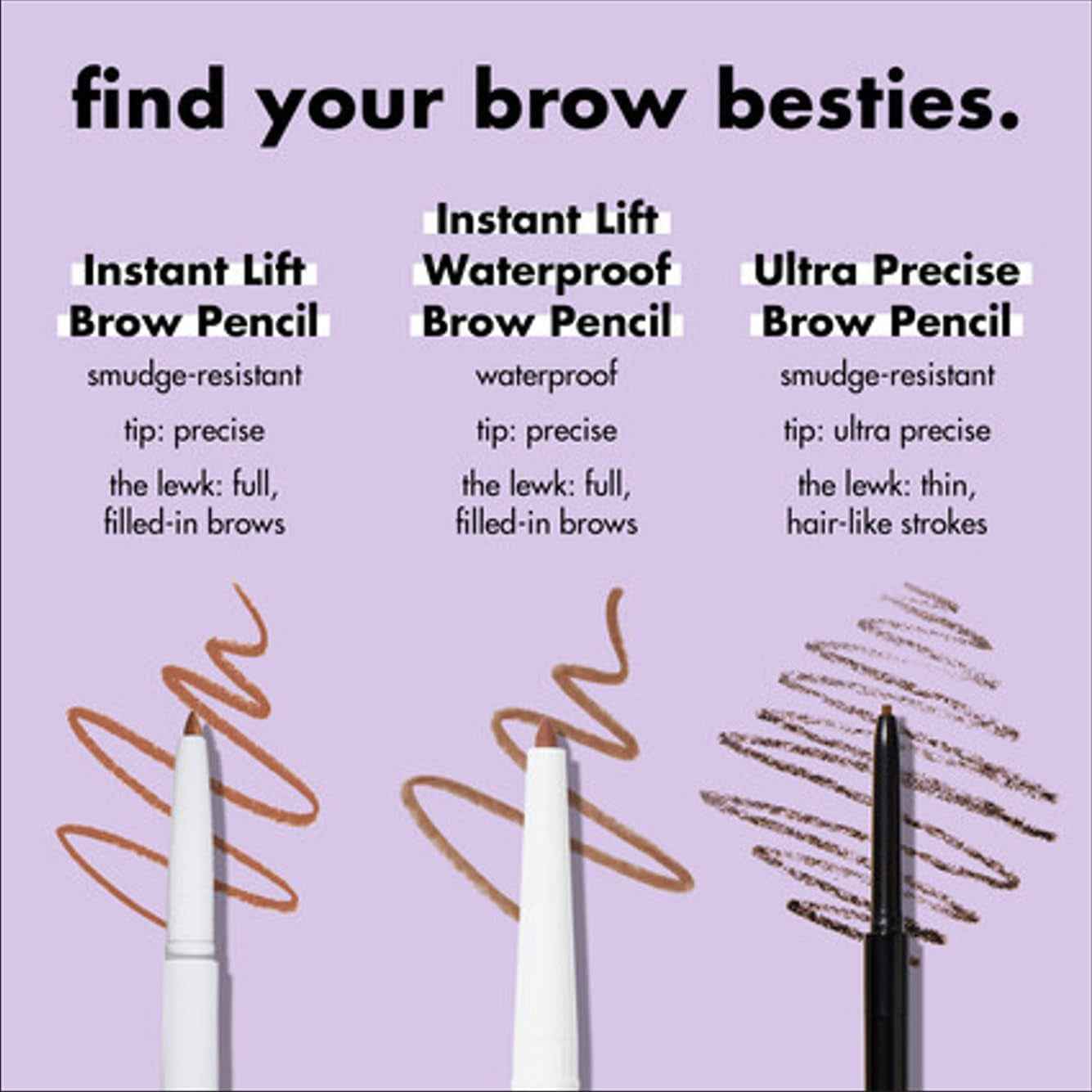 Instant Lift Brow Pencil, Dual-Sided, Precise, Fine Tip, Shapes, Defines, Fills Brows, Contours, Combs, Tames, Blonde, 0.006 Oz