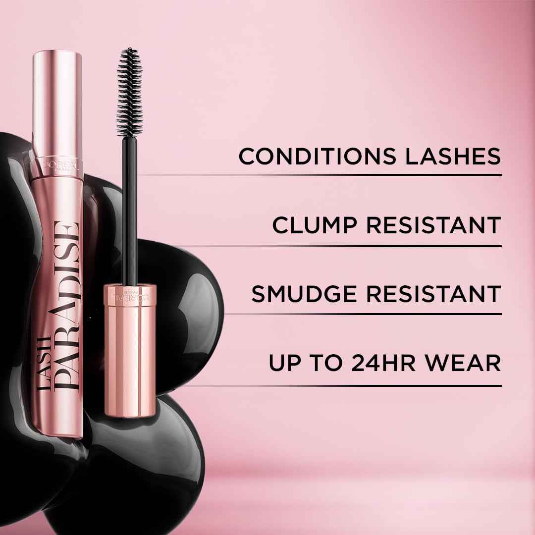 Makeup Voluminous Lash Paradise Mascara, Voluptuous Volume, Intense Length, Feathery Soft Full Lashes, No Flaking, No Smudging, No Clumping, Blackest Black, 0.25 Fl Oz (Pack of 1)