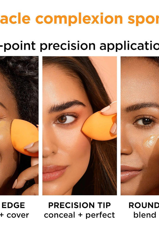 Miracle Complexion Sponge, Makeup Blender for Liquid and Cream Foundation, Full Coverage, Streak-Free Professional Makeup Tool, Cruelty Free, Vegan, Latex Free, 4 Count