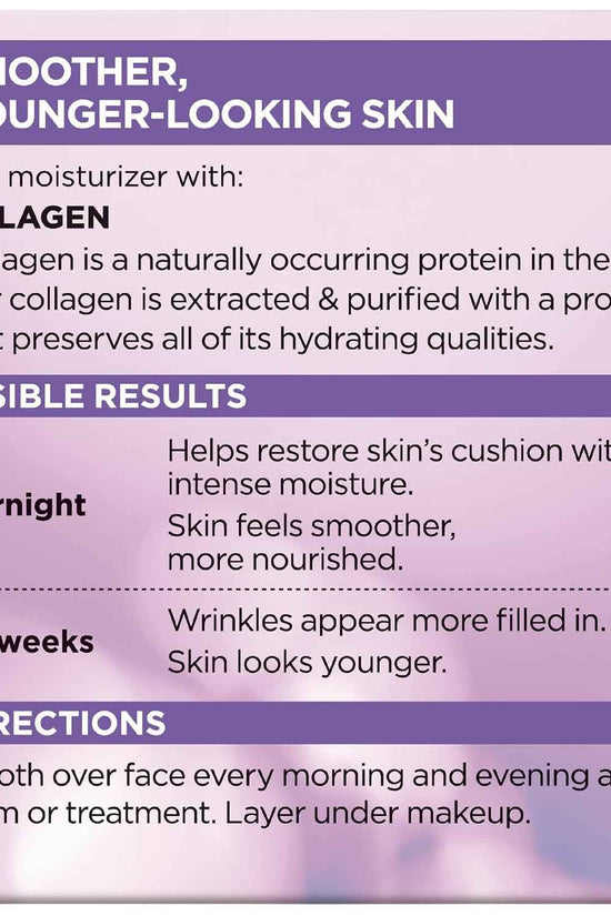 L’Oreal Paris Collagen Daily Face Moisturizer, anti Aging Face Cream to Reduce Wrinkles and Provide Intense Hydration, 1.7 Oz