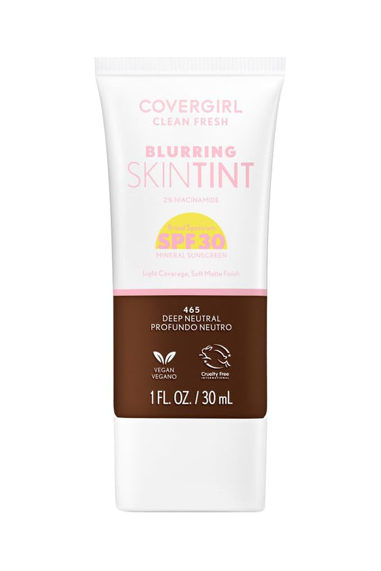 Clean Fresh Blurring Skin Tint with SPF 30, 430 Medium Neutral, Liquid Foundation, Soft Matte Finish, Smooths, Brightens, Blurs Pores, Mineral Sunscreen, Vegan Formula