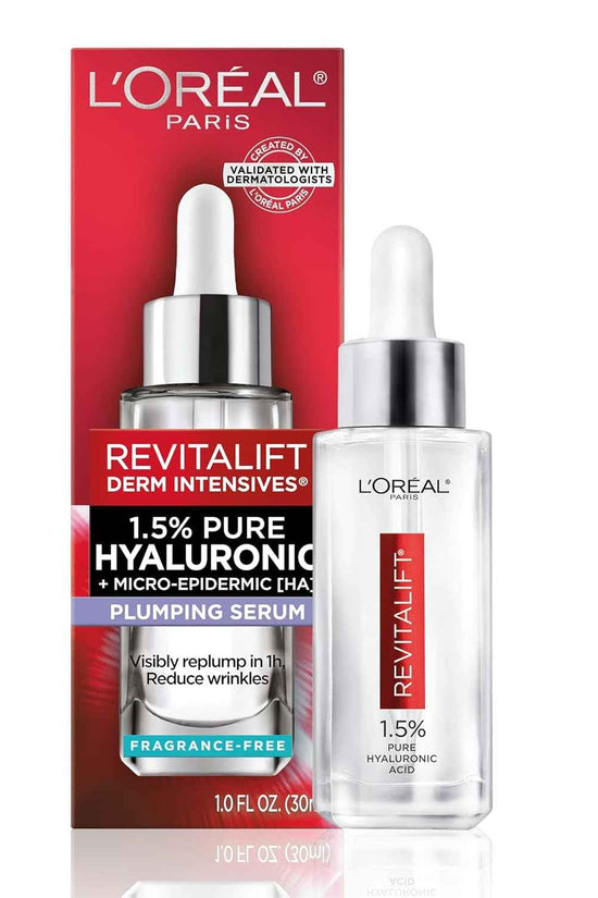 Revitalift 1.5% Pure Hyaluronic Acid Serum for Face, anti Aging Serum to Hydrate Skin & Reduce Wrinkles, Fragrance Free Skin Care for All Skin Types, 1 Oz