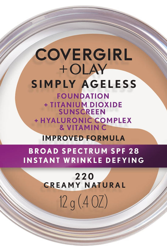 & Olay Simply Ageless Instant Wrinkle-Defying Foundation, Creamy Natural 0.44 Fl Oz (Pack of 1)