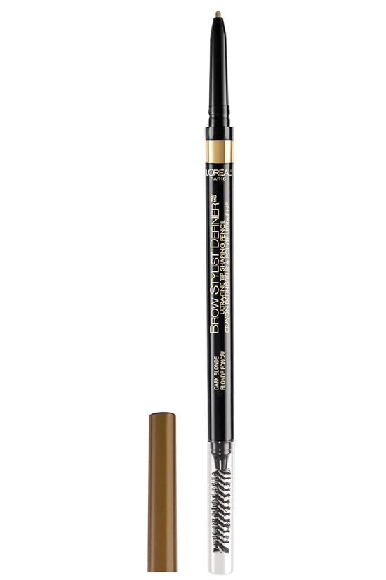 Makeup Brow Stylist Definer Waterproof Eyebrow Pencil, Ultra-Fine Mechanical Pencil, Draws Tiny Brow Hairs and Fills in Sparse Areas and Gaps, Dark Brunette, 0.003 Ounce (Pack of 1)