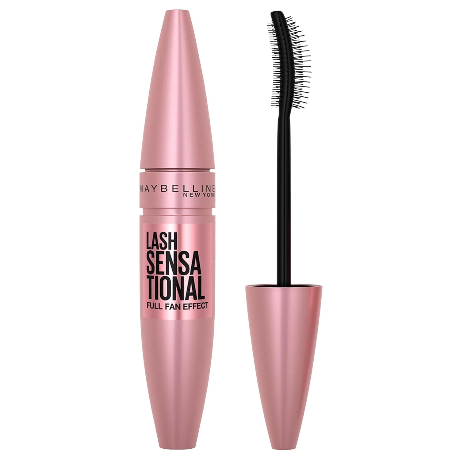 Lash Sensational Washable Mascara, Lengthening and Volumizing for a Full Fan Effect, Blackest Black, 1 Count