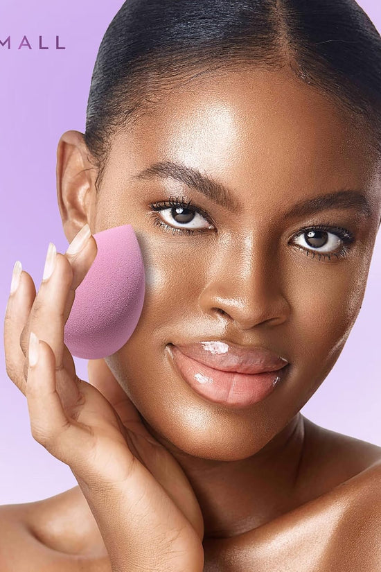 Makeup Sponge Set  Triangle Puff 14 Pcs for Liquid, Cream, and Powder, Multi-Colored Makeup Sponges and Mini Sponge with Case (A-Purple)