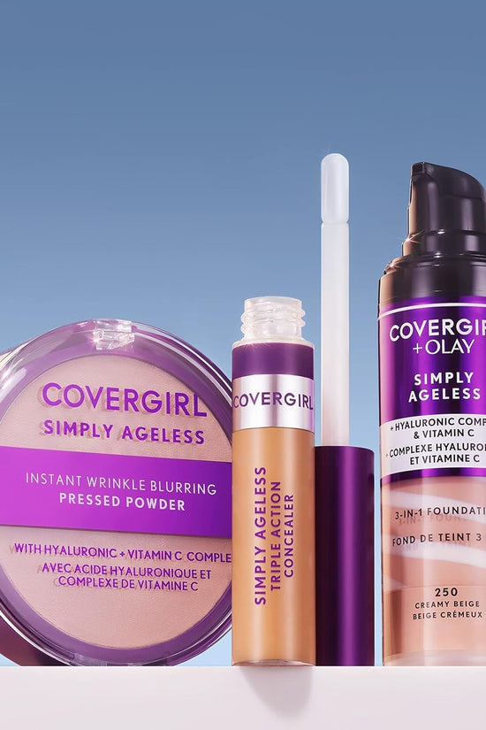 & Olay Simply Ageless 3-In-1 Liquid Foundation, Matte Finish, Hyaluronic & Vitamin C Formula, Creamy Natural, 1 Count