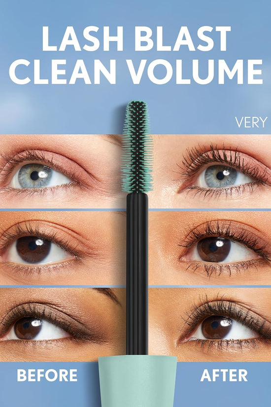 Lash Blast Clean Volume Mascara, Vegan Formula, Volumizing, Smudge-Proof, Cruelty Free, Very Black, 1 Count