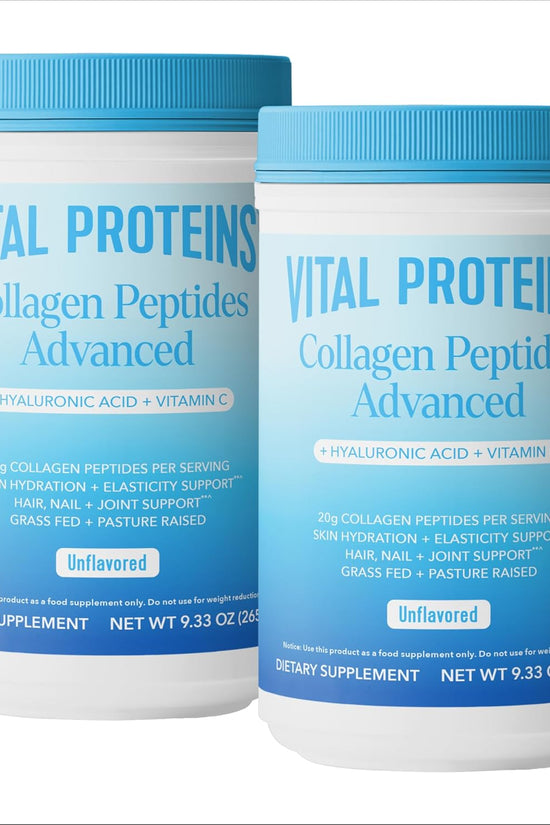 Collagen Peptides Powder Advanced with Hyaluronic Acid & Vitamin C - 20Oz Collagen Protein, Unflavored, 27 Servings