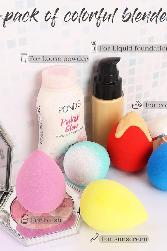 Makeup Sponge Set 5 Pack Micro Porous Low Absorption Soft Latex Free Foundation Beauty Sponges & Blenders for Powder Cream