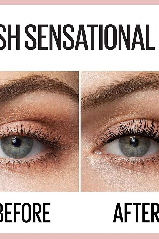 Lash Sensational Washable Mascara, Lengthening and Volumizing for a Full Fan Effect, Blackest Black, 1 Count