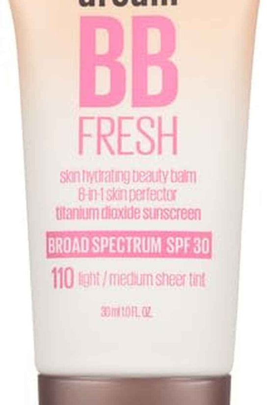 Dream Fresh Skin Hydrating BB Cream, 8-In-1 Skin Perfecting Beauty Balm with Broad Spectrum SPF 30, Sheer Tint Coverage, Oil-Free, Light/Medium, 1 Fl Oz
